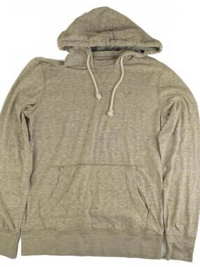 American Eagle Light Gray Hooded Sweatshirt Men's Small